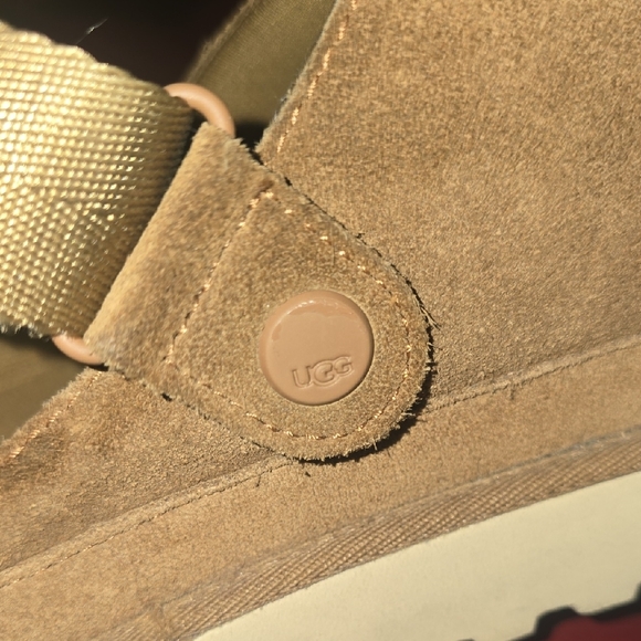 UGG Goldenstar Chestnut Suede Clogs, Sz 11 - Picture 7 of 8